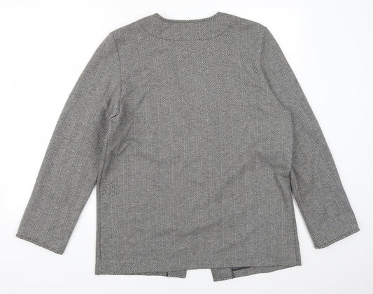 Weekends Womens Grey Herringbone  Cardigan Jumper Size M