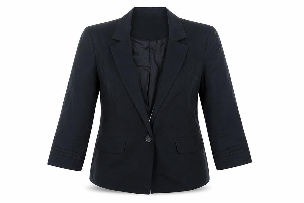 Front view of Dorothy Perkins women’s grey jacket blazer, size UK 12