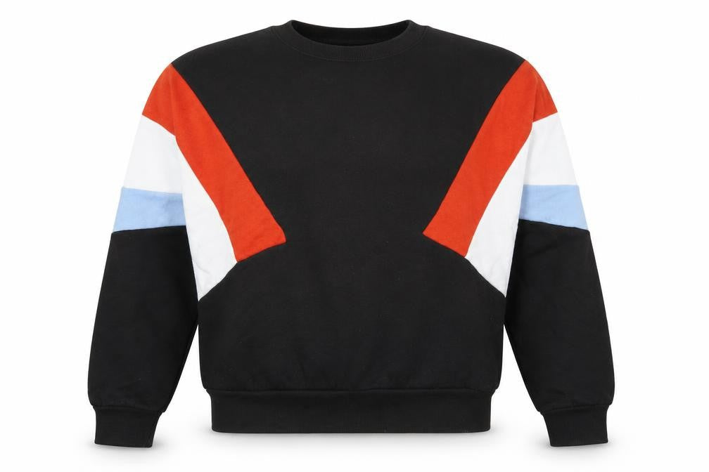 Front view of New Look girls’ multicoloured colourblock pullover sweatshirt, size 14-15, years