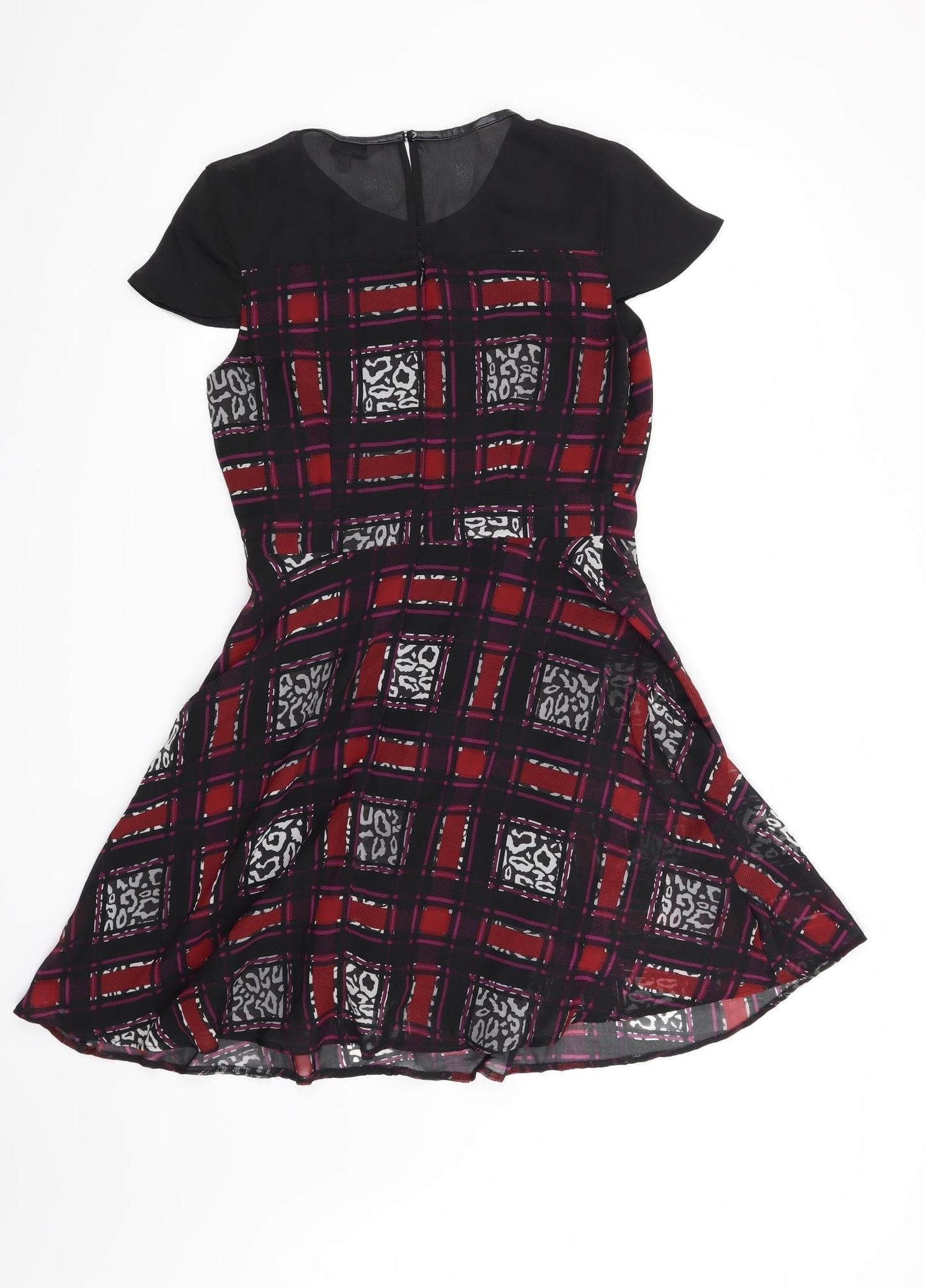 Marks and Spencer Womens Red Check  Skater Dress  Size 10