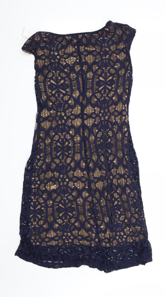 Preworn Womens Blue Floral  Shift  Size 8