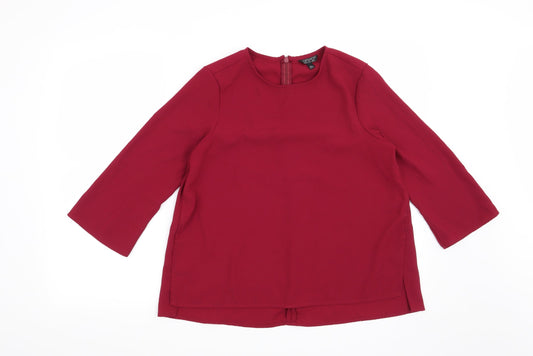 Topshop Womens Red   Basic Blouse Size 8
