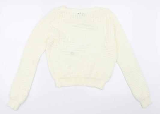 PRETTYLITTLETHING Womens Ivory   Pullover Jumper Size M