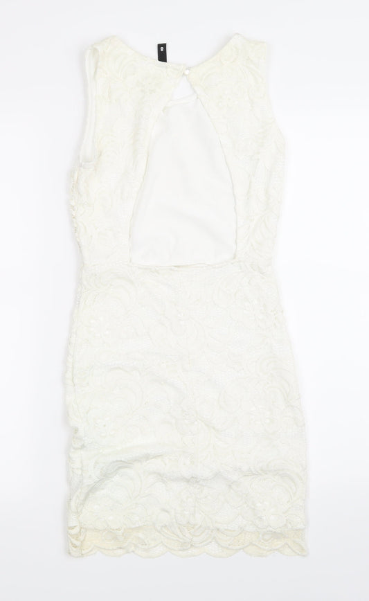 H&M Womens White  Lace A-Line  Size 8