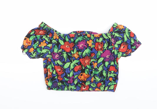Monki Womens Multicoloured Floral  Basic Tank Size XS