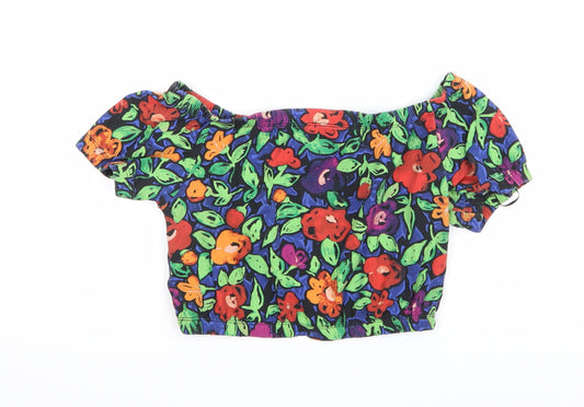 Monki Womens Multicoloured Floral  Basic Tank Size XS