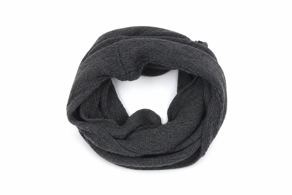 Front view of Preworn women’s grey knit shawl/wrap - snood