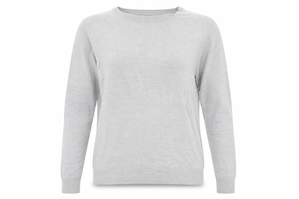 Front view of Marks & Spencer women’s grey jumper, size UK 14
