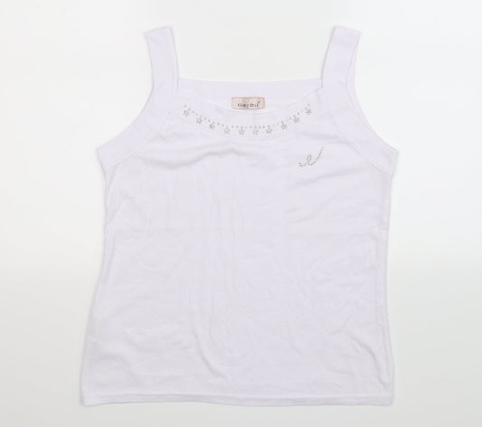 Guodil Womens White   Basic Tank Size XL