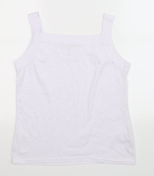 Guodil Womens White   Basic Tank Size XL