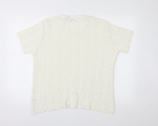 Afibel Womens White   Basic T-Shirt Size 20