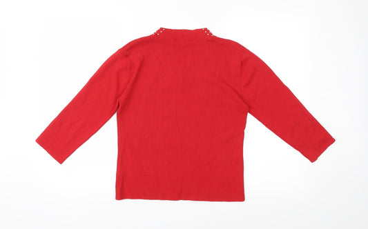 Carolyn Taylor Womens Red   Basic T-Shirt Size 12