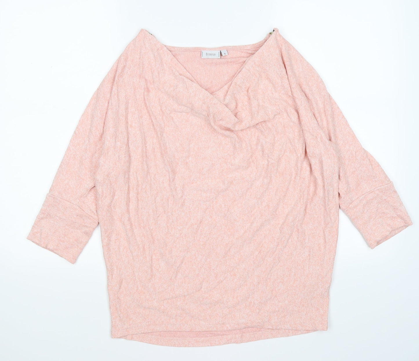 fransa Womens Pink  Knit Pullover Jumper Size S