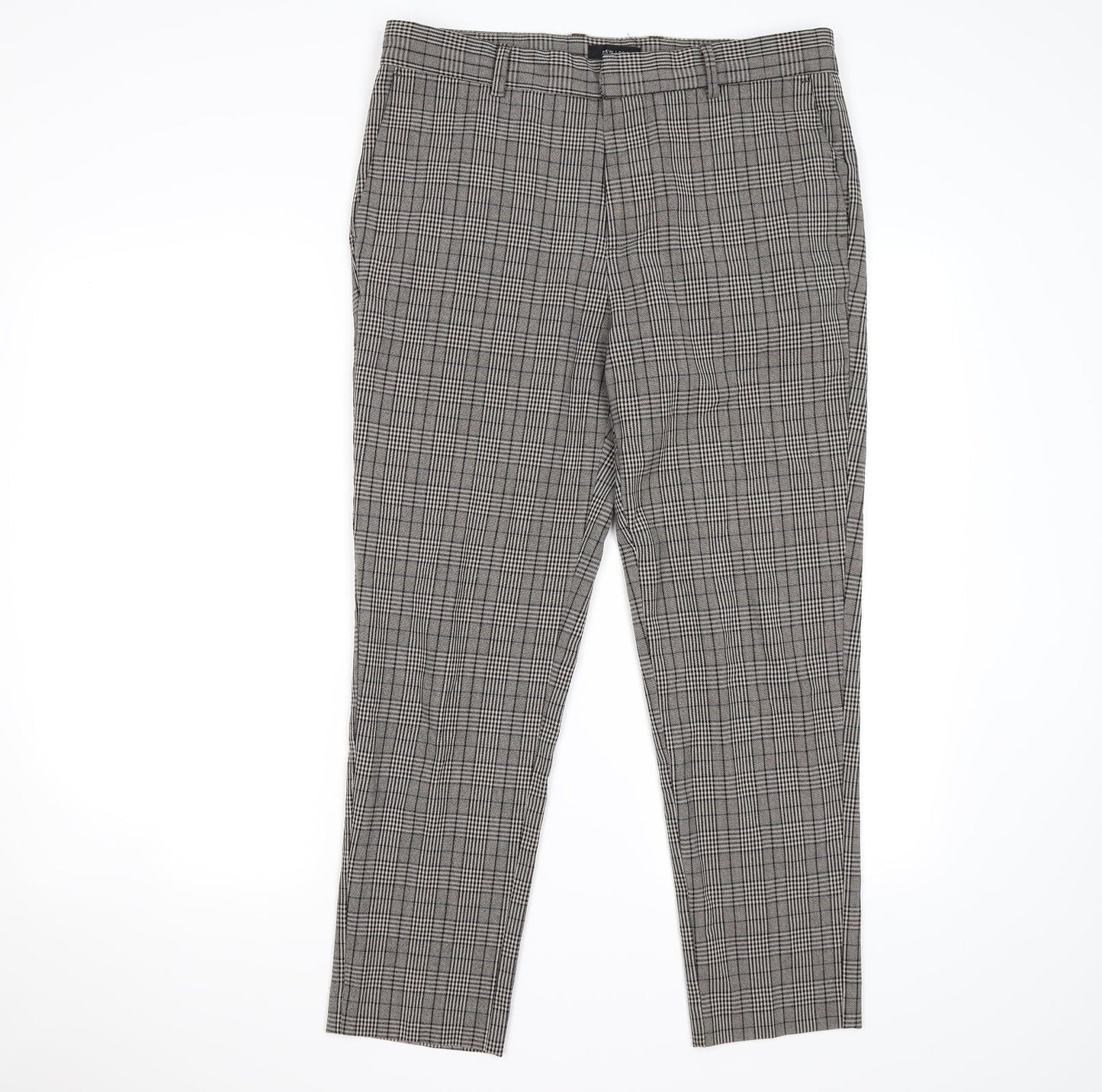 New Look Mens Brown Check  Dress Pants Trousers Size 32 L30 in