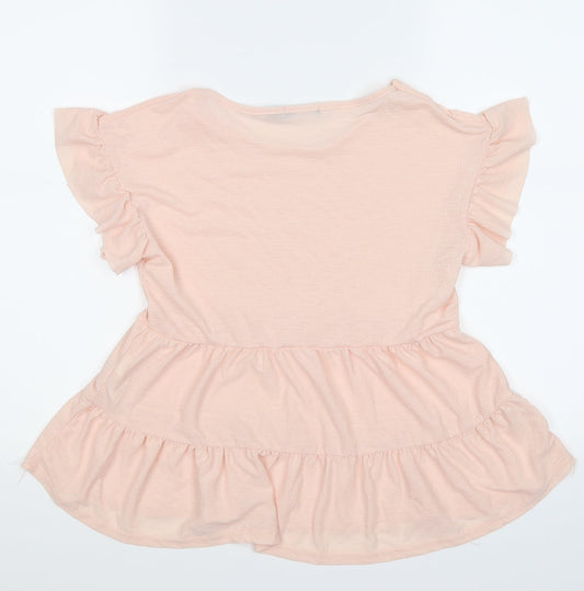 Boohoo Womens Pink  Chiffon Tunic T-Shirt Size 6
