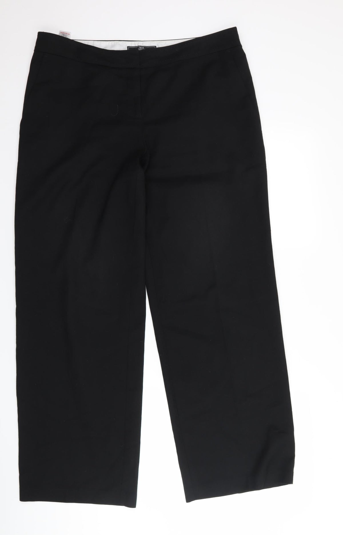 Additional front view of Next women’s black trousers, size UK 36, 30-inch leg