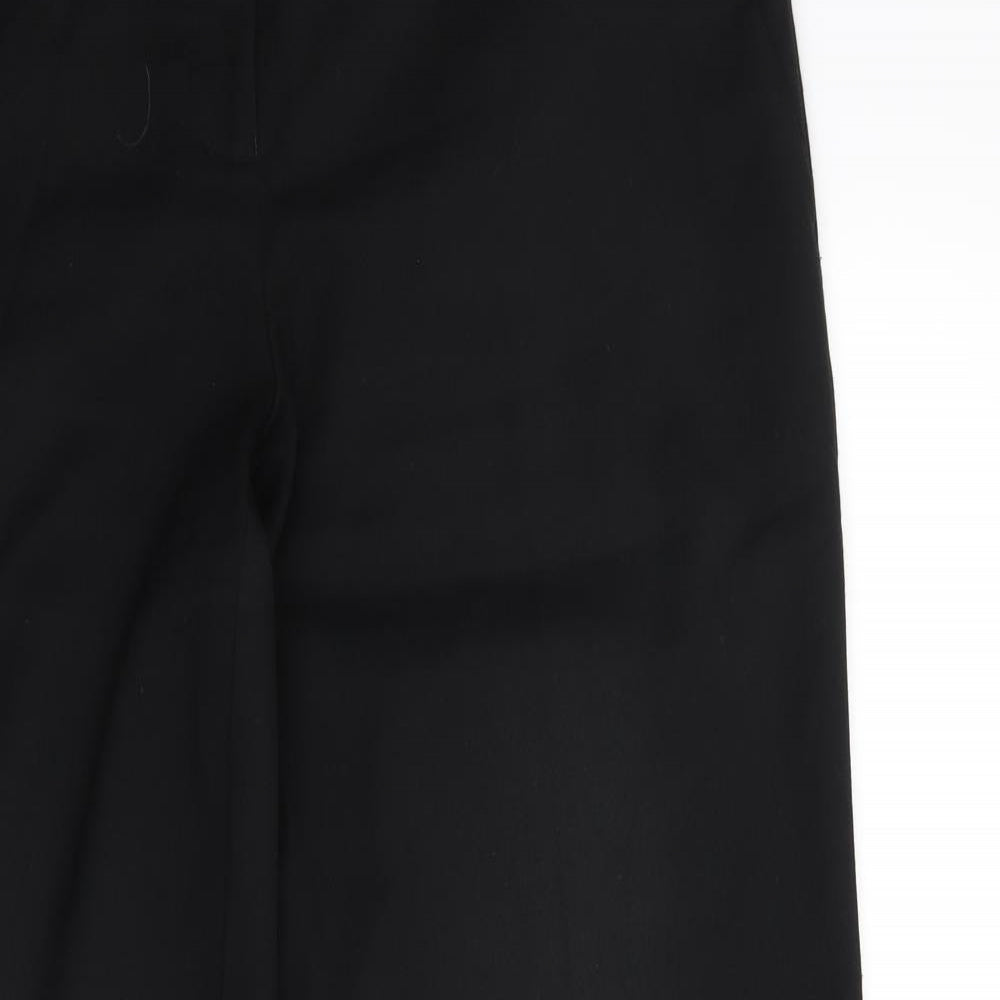 Close-up detail of Next women’s black trousers, size UK 36, 30-inch leg