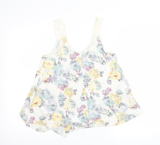 NEXT Womens White Floral  Basic Tank Size 8