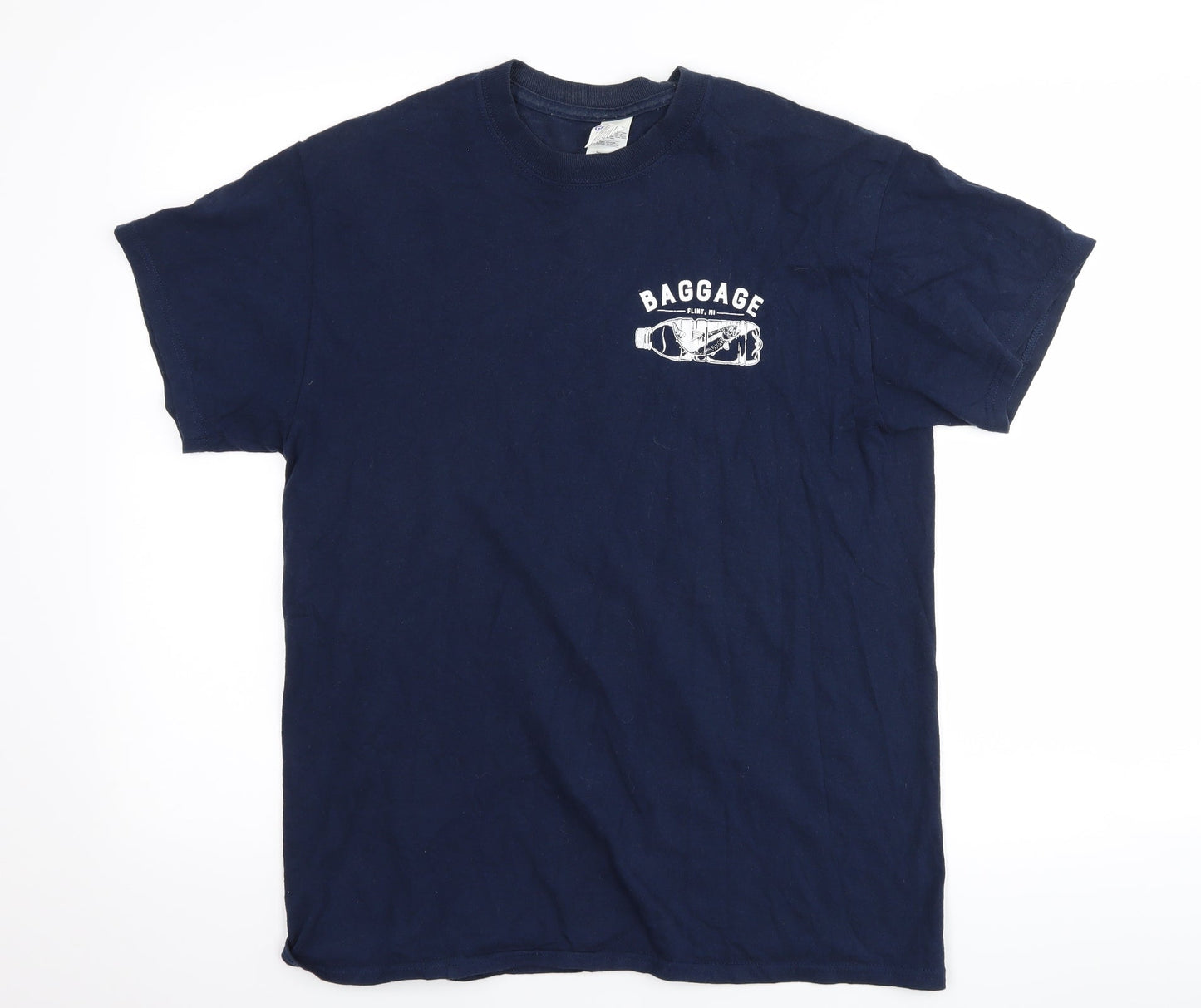 Gildan Mens Blue    T-Shirt Size M  - baggage flint,MI