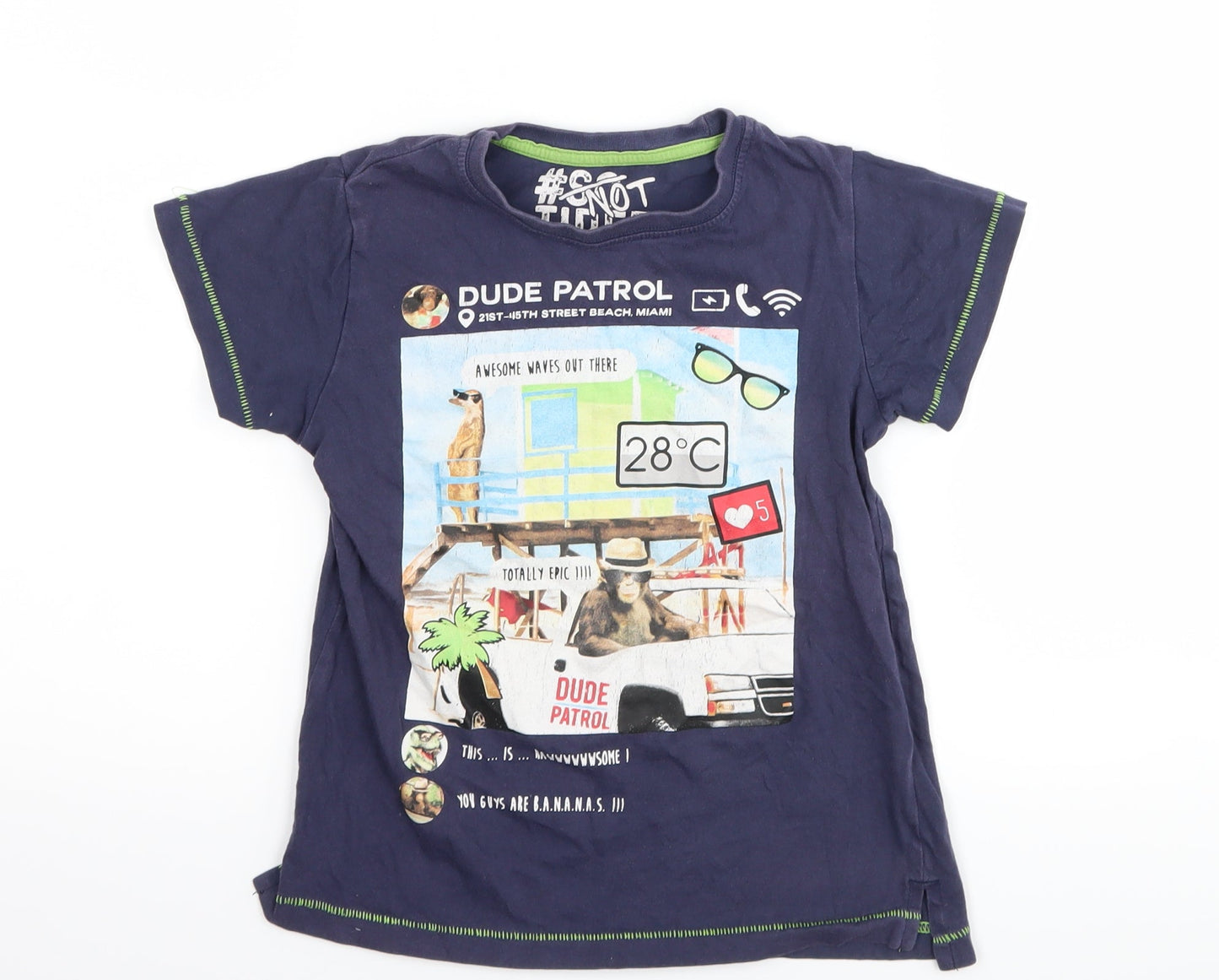 Matalan Boys Blue   Basic T-Shirt Size 6 Years  - dude patrol