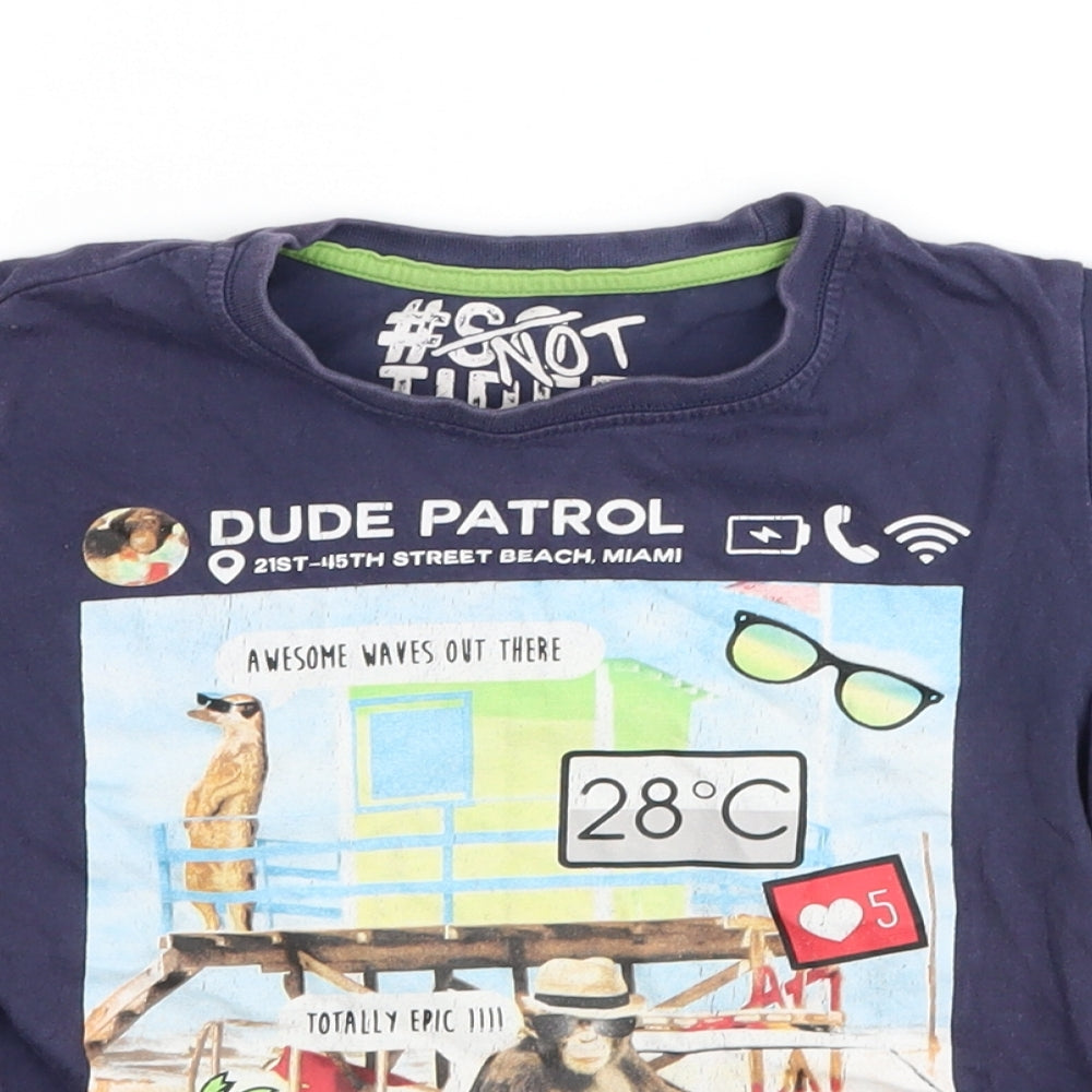 Matalan Boys Blue   Basic T-Shirt Size 6 Years  - dude patrol