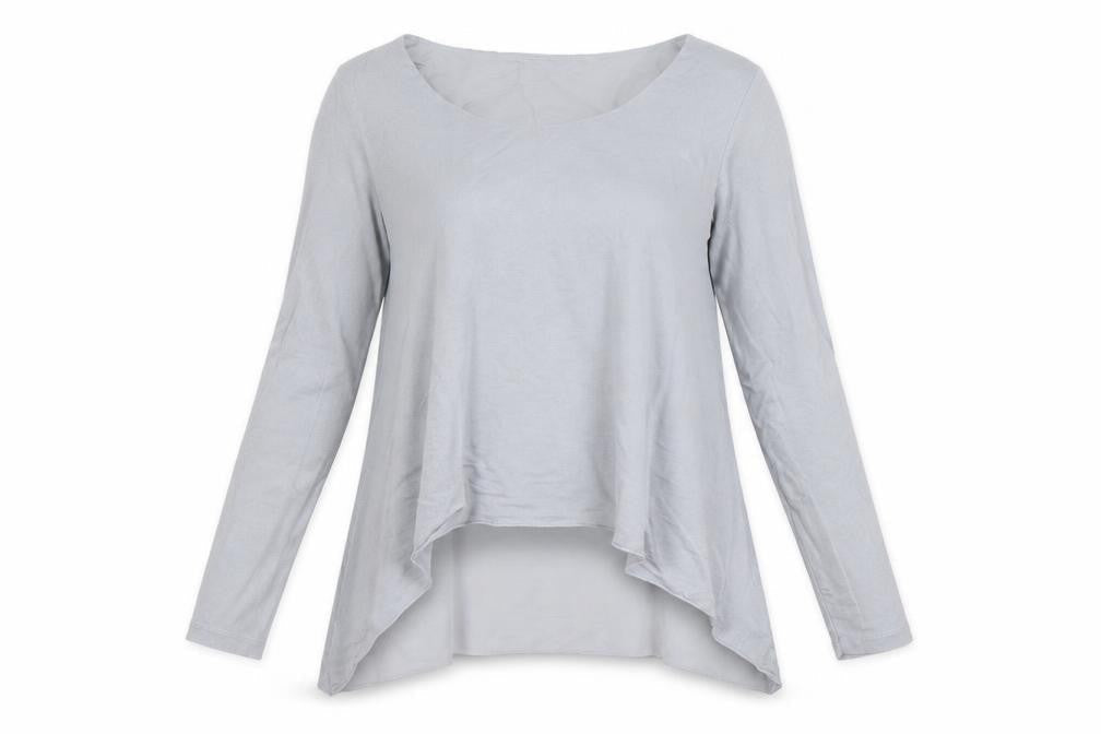 Front view of Phase Eight women’s grey pullover sweatshirt, size UK 8