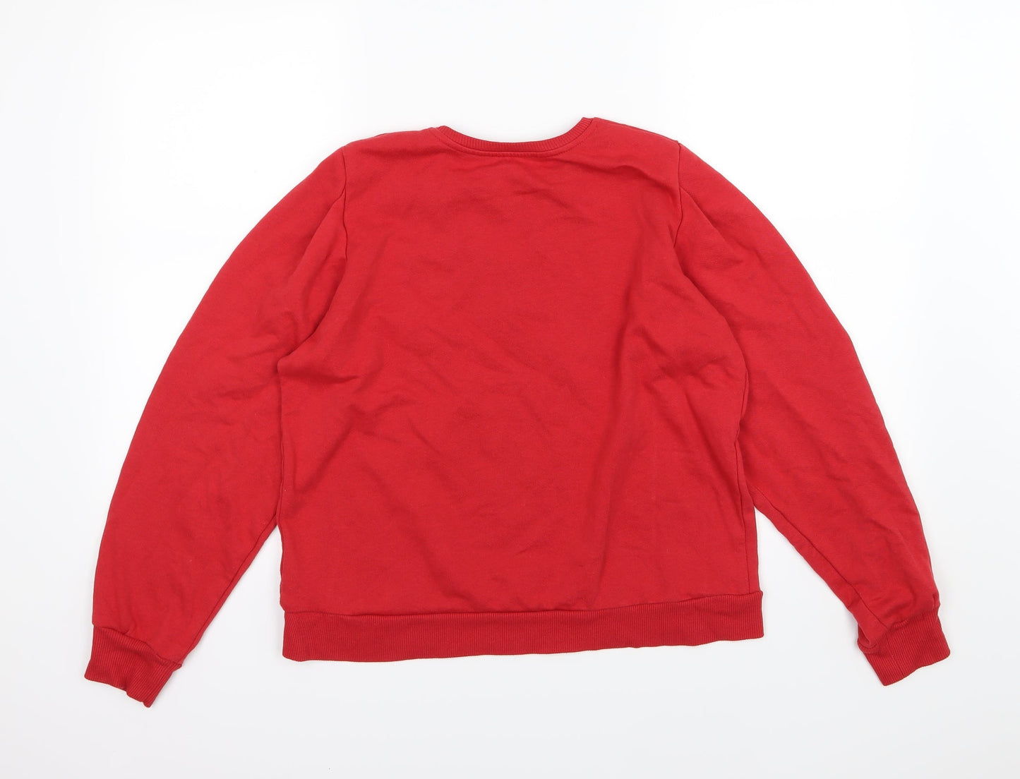 Creeks Womens Red Floral Jersey Pullover Sweatshirt Size S