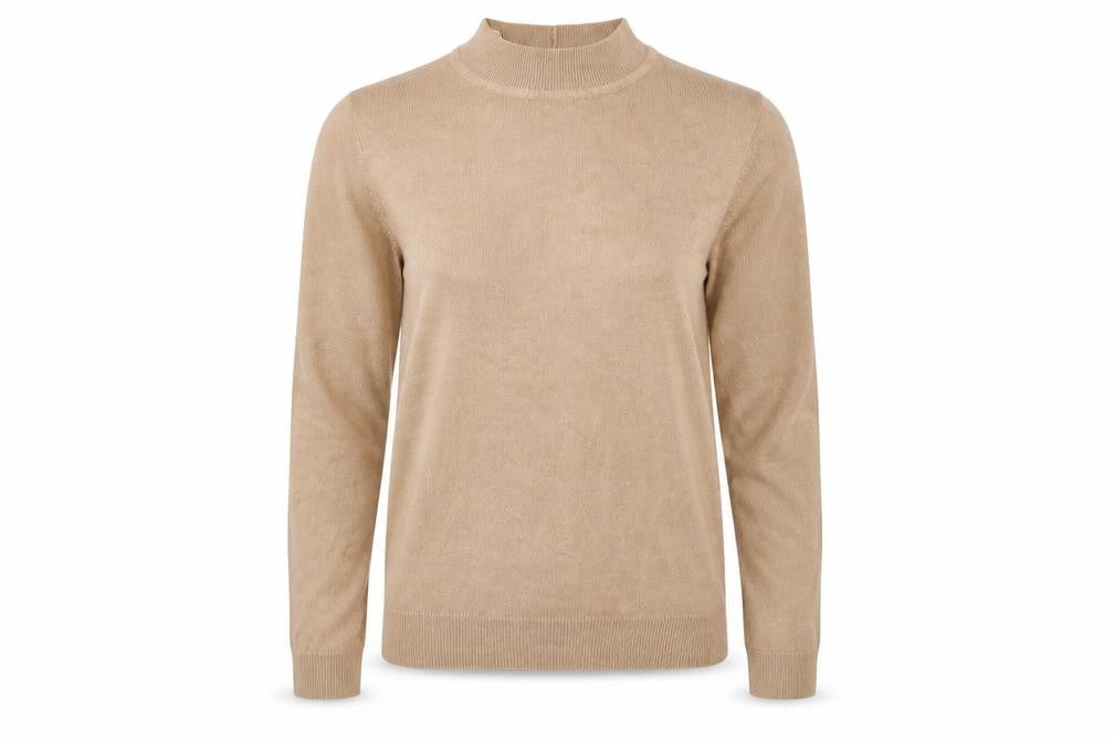 Front view of Brave Soul women’s brown knit jumper, size UK 12