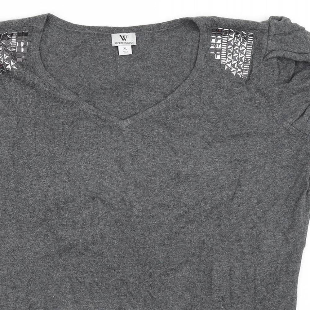 Worthington Womens Grey   Pullover Jumper Size XL