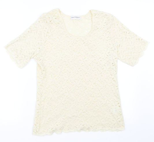 Gray & Osbourn Womens Ivory   Basic T-Shirt Size M