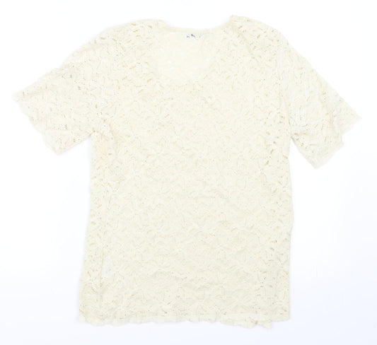 Gray & Osbourn Womens Ivory   Basic T-Shirt Size M