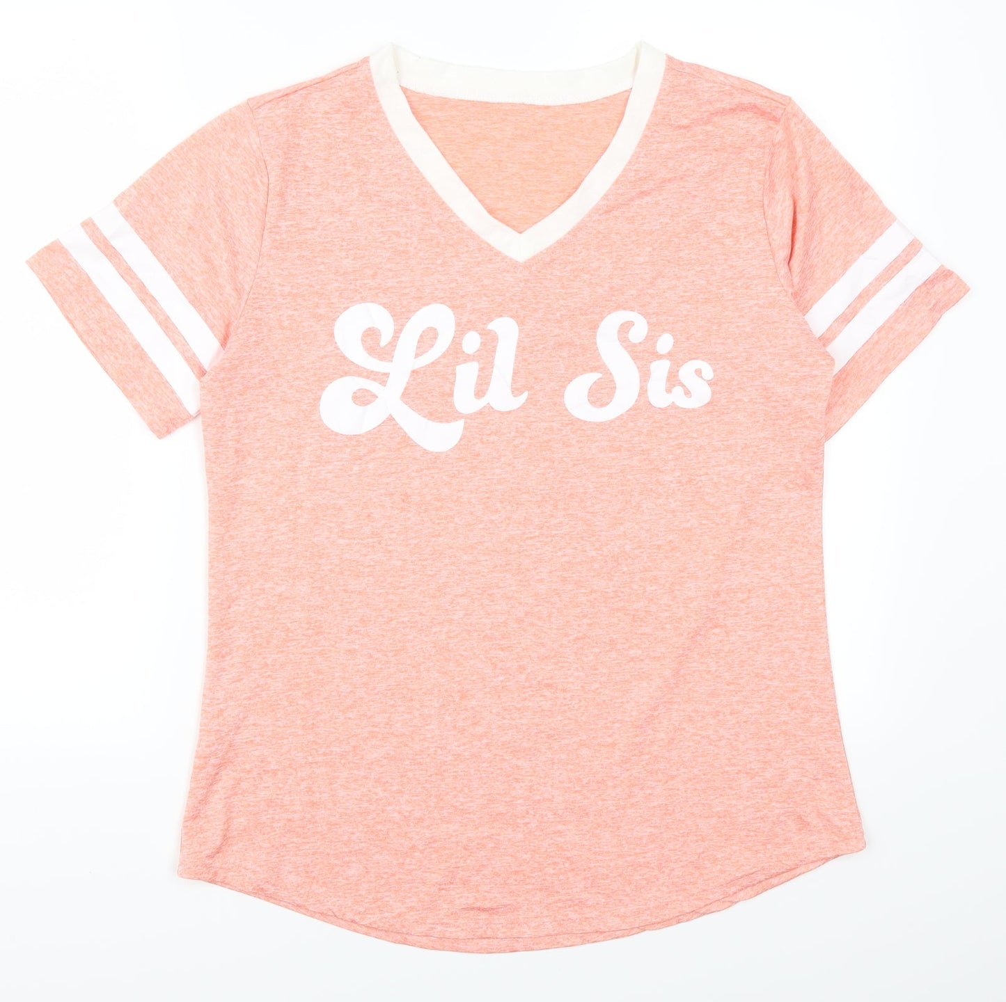 Preworn Womens Pink   Basic T-Shirt Size L  - Lil Sis