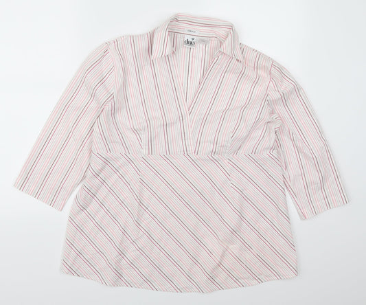 Duo Maternity Womens Pink Striped  Basic Blouse Size L