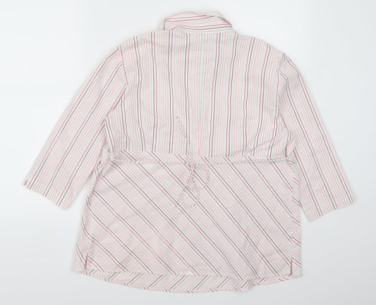 Duo Maternity Womens Pink Striped  Basic Blouse Size L