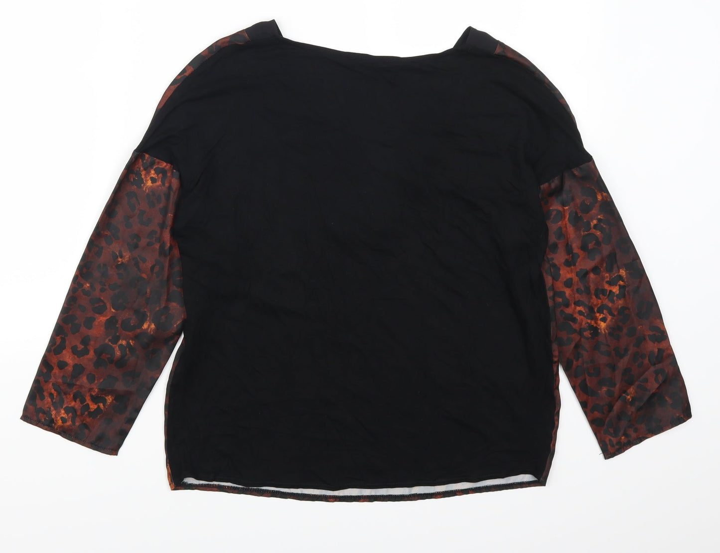 Mango Womens Brown Animal Print  Basic T-Shirt Size XS