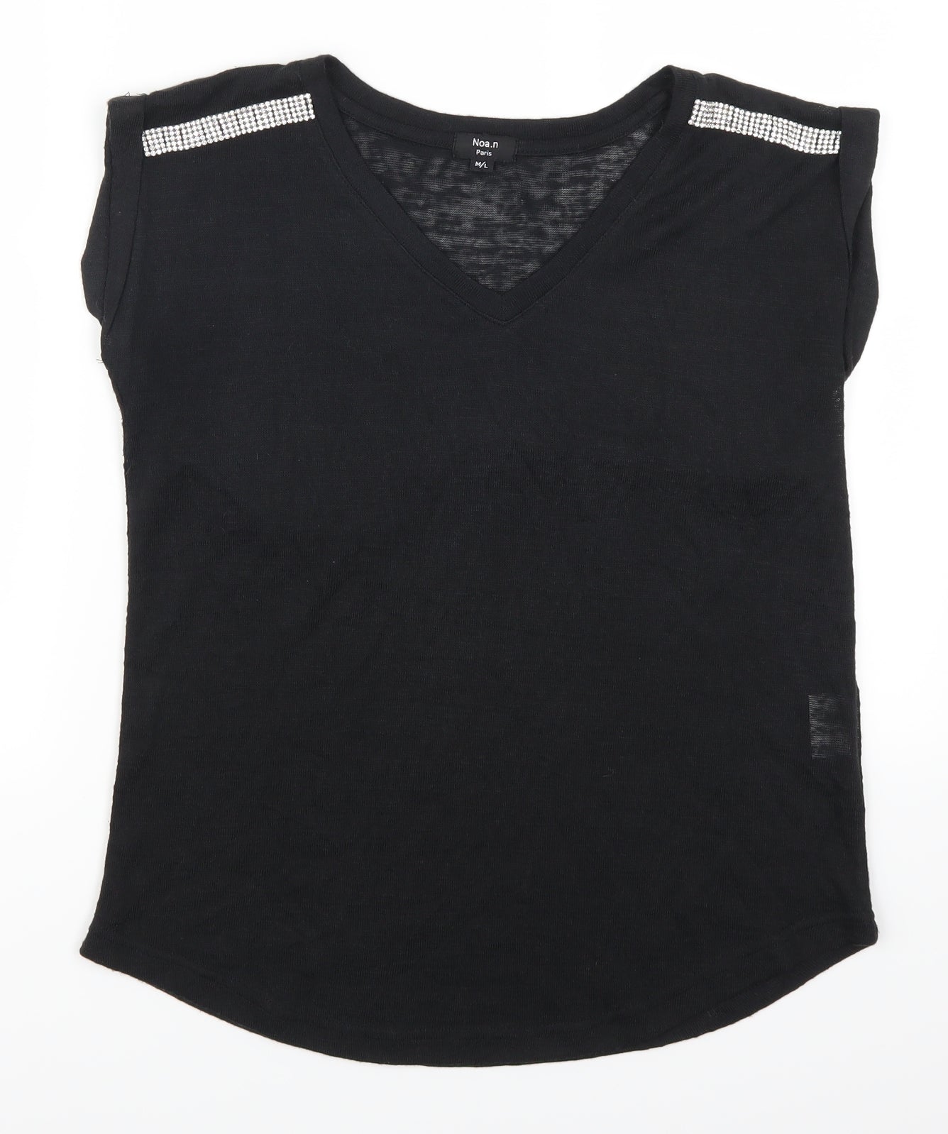 Noa.n Paris Womens Black   Basic T-Shirt Size M