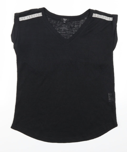 Noa.n Paris Womens Black   Basic T-Shirt Size M