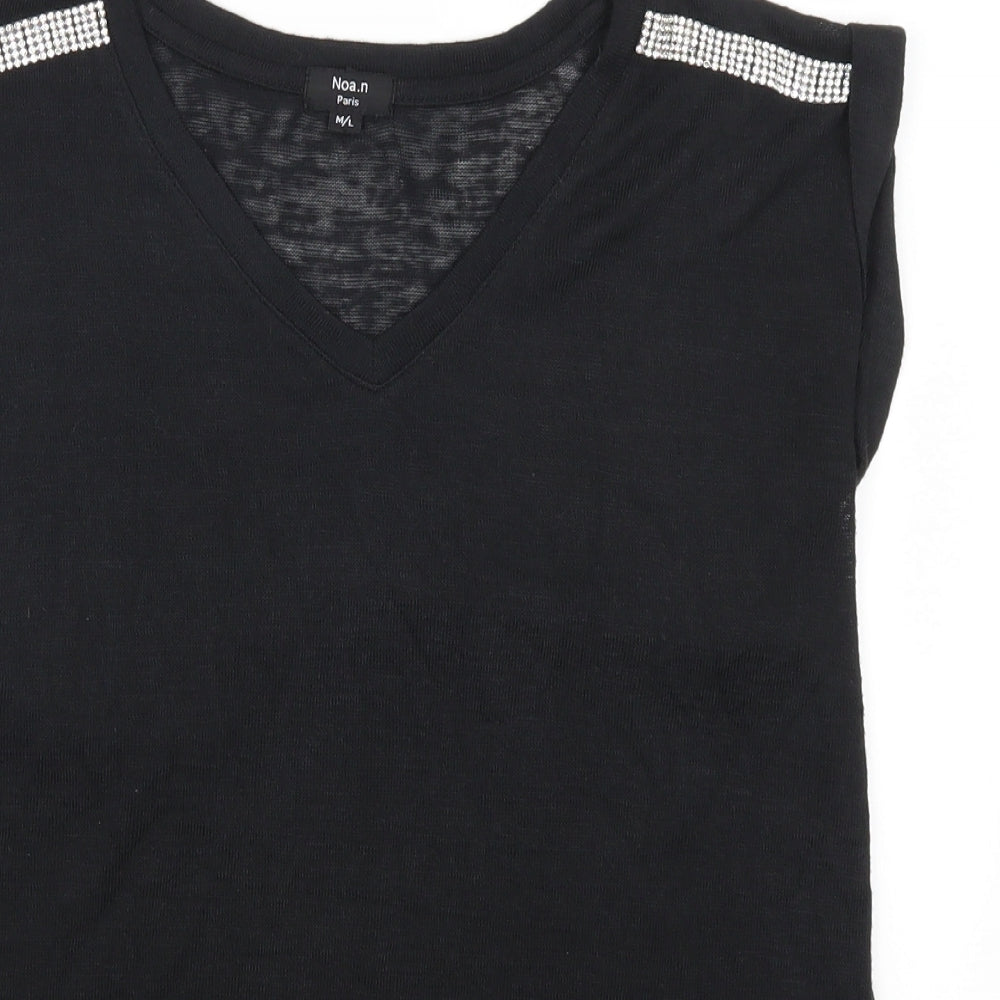Noa.n Paris Womens Black   Basic T-Shirt Size M