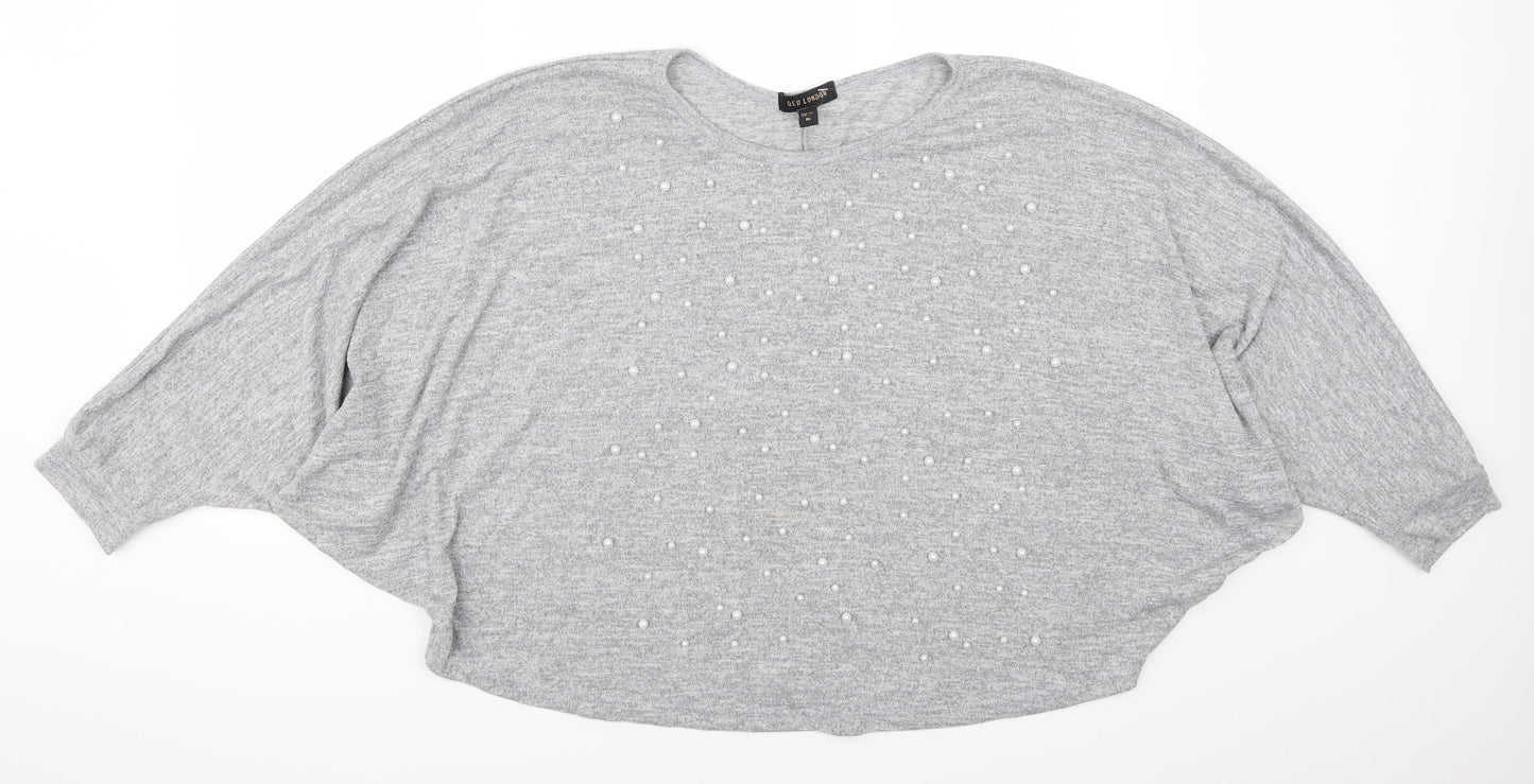 QED London Womens Grey   Pullover Sweatshirt One Size