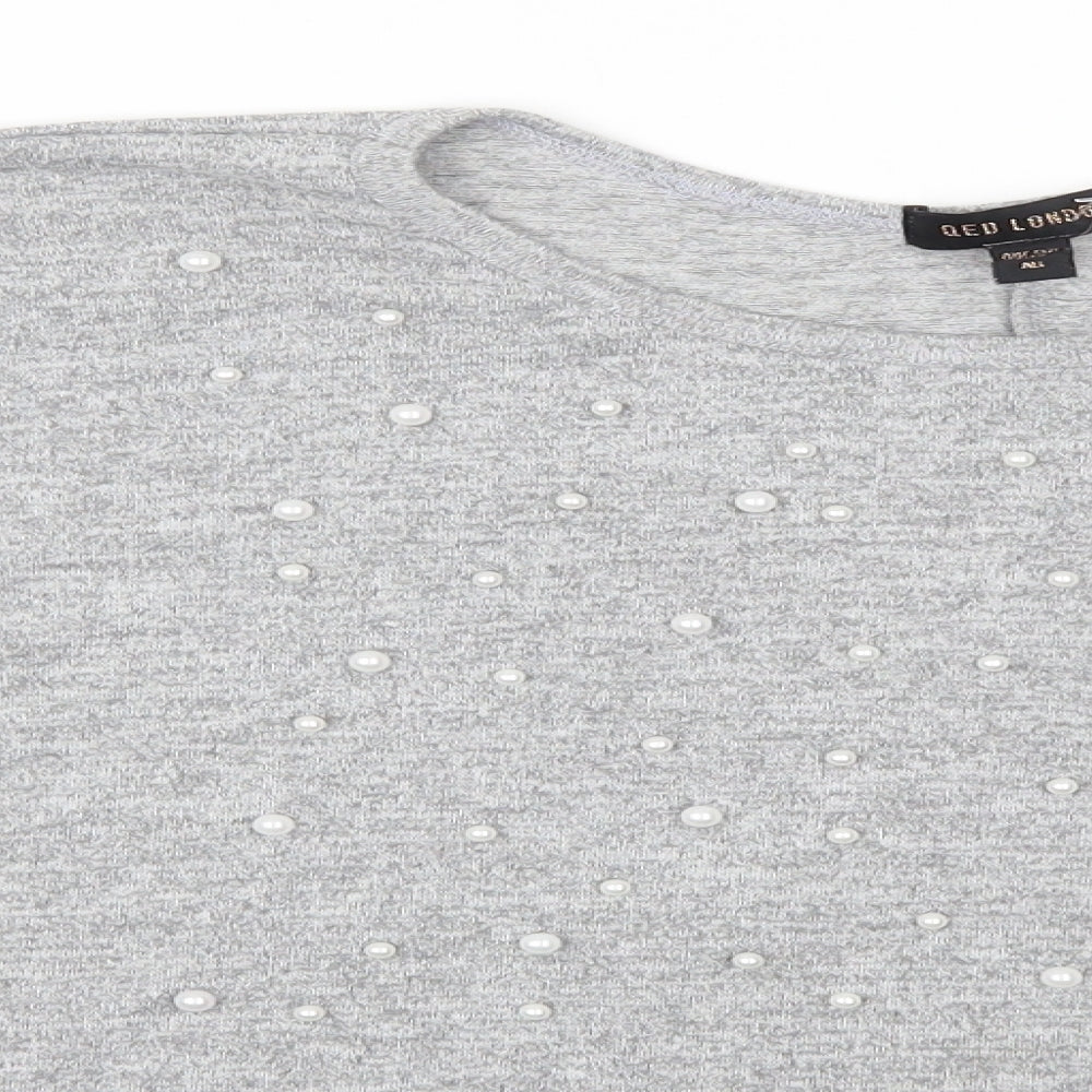 QED London Womens Grey   Pullover Sweatshirt One Size
