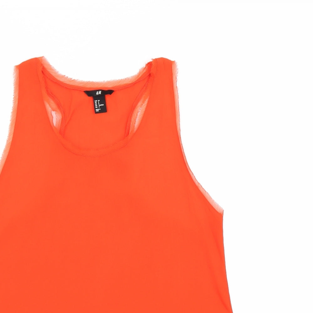 H&M Womens Orange   Basic Tank Size 10