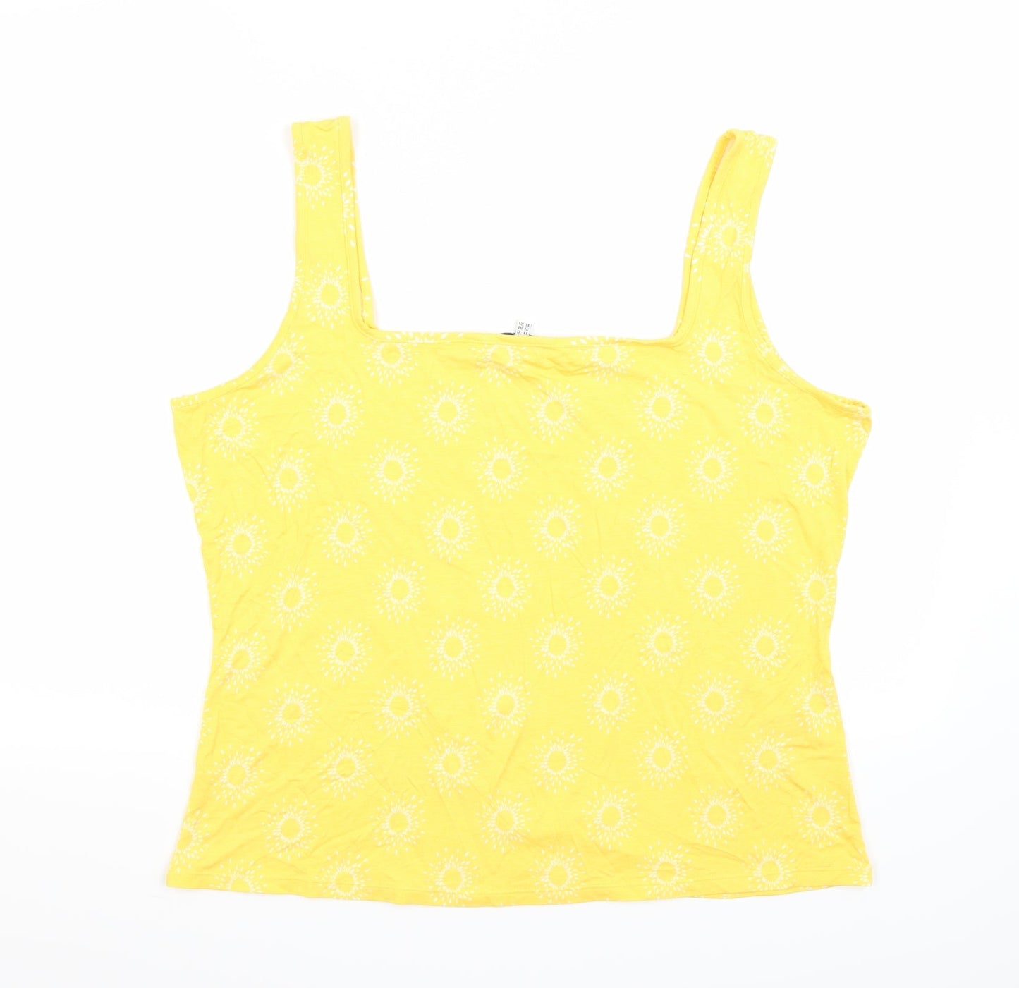 Warehouse Womens Yellow Geometric  Basic Tank Size 18