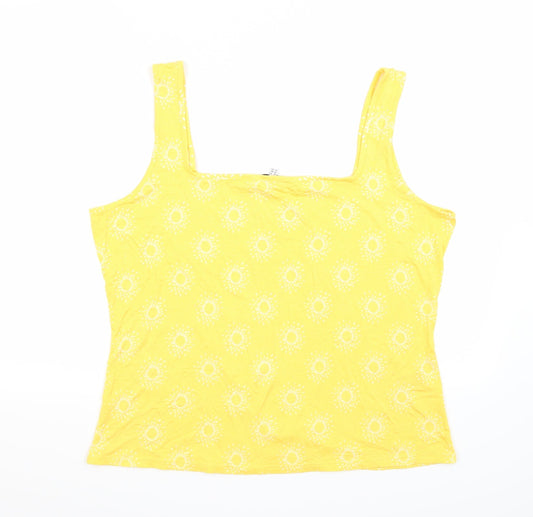 Warehouse Womens Yellow Geometric  Basic Tank Size 18