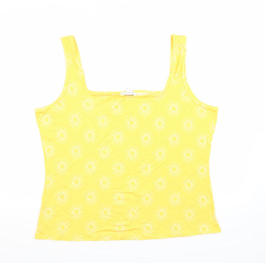 Warehouse Womens Yellow Geometric  Basic Tank Size 18
