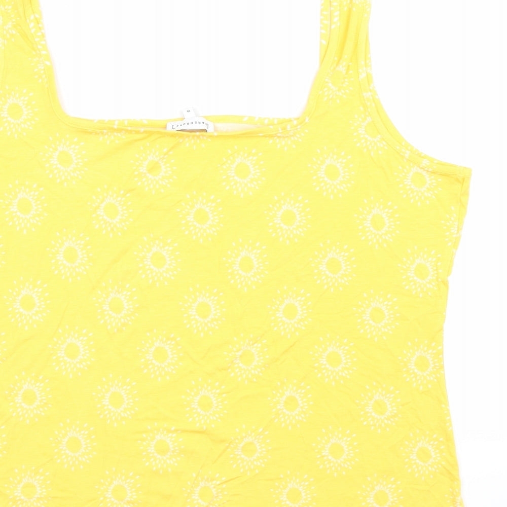 Warehouse Womens Yellow Geometric  Basic Tank Size 18