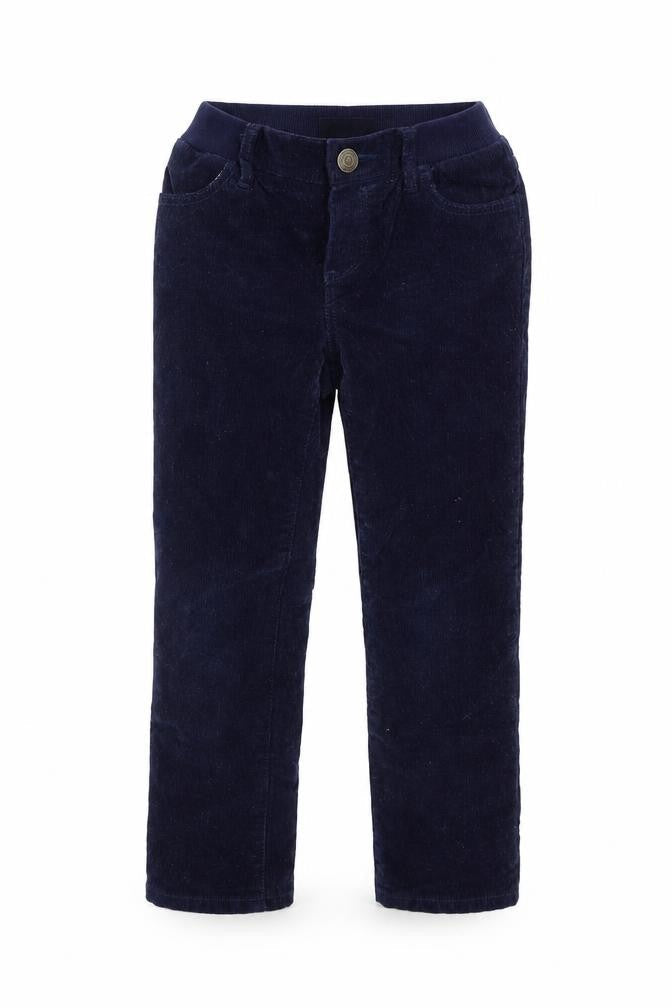 Front view of Gap girls’ blue velvet straight jeans, size 5, years