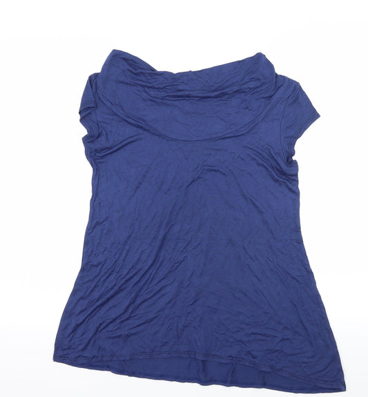 Preworn Womens Blue  Jersey Basic T-Shirt Size 12