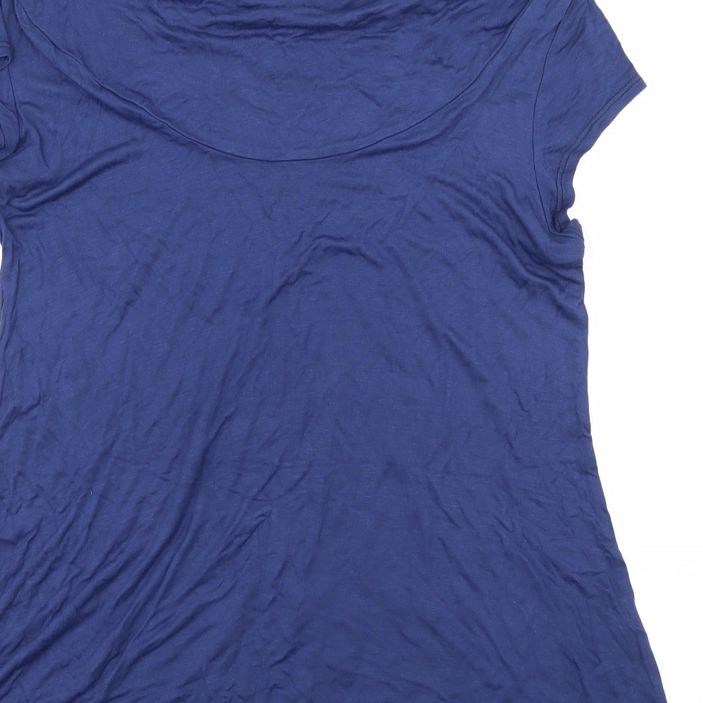 Preworn Womens Blue  Jersey Basic T-Shirt Size 12