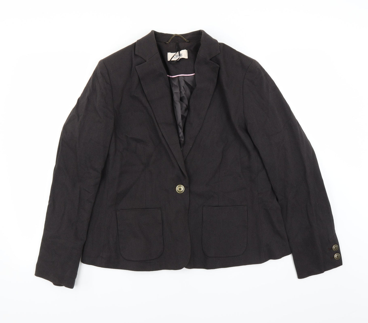 Classic Womens Brown   Jacket Suit Jacket Size 18