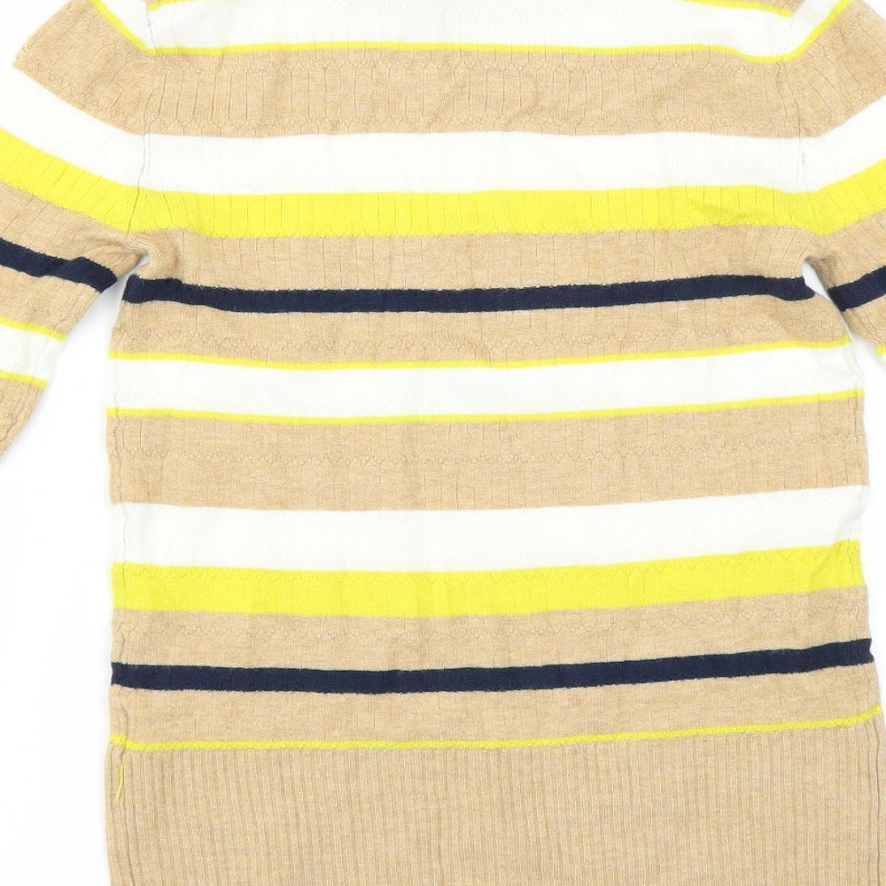 Marks and Spencer Womens Beige Striped  Pullover Jumper Size 6
